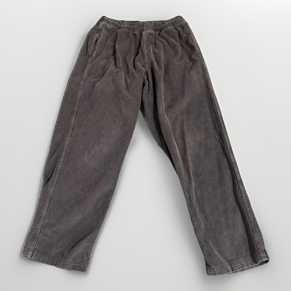 OBEY Easy Cord Pant Elastic Waist Corduroy Gray Size Medium Skater Hip Hop
